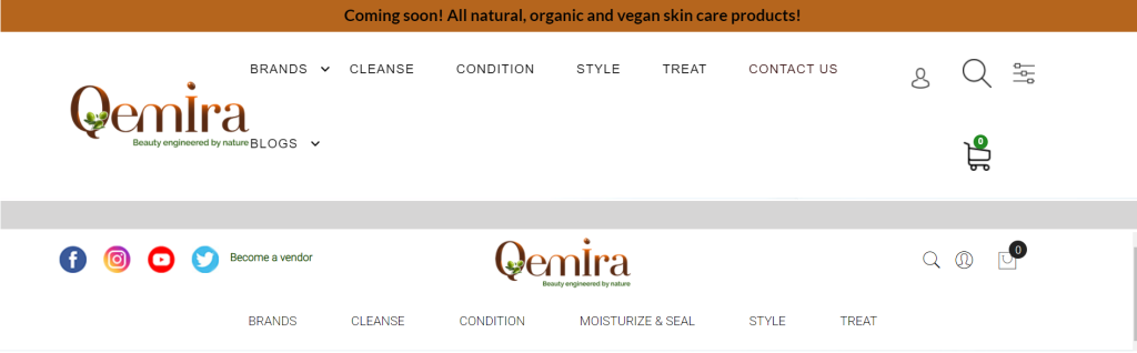 qemira shopify header